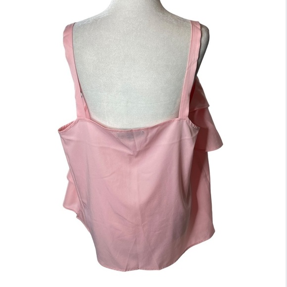 Eloquii Ruffled Layered Asymmetrical Tank Top Pink Plus size 16 - Picture 5 of 12